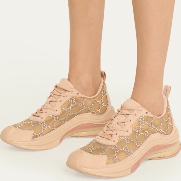 NIB Gucci Tela GG Crystal Mesh Runner Sneakers IT 38 US 8 - Picture 2 of 10